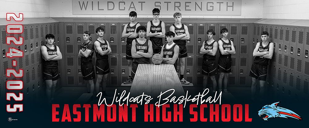Eastmont High School Wildcats basketball team banner for 2024–2025